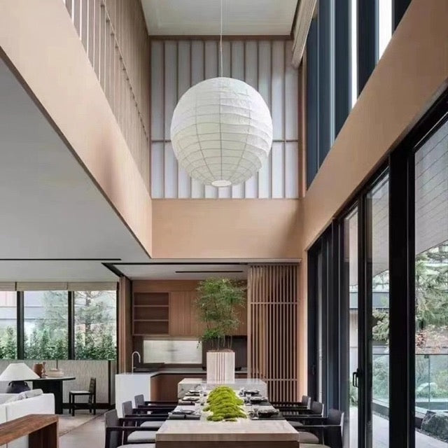 Sphere Paper Pendant Lamp - Modern Round Hanging Light Fixture - Image 6