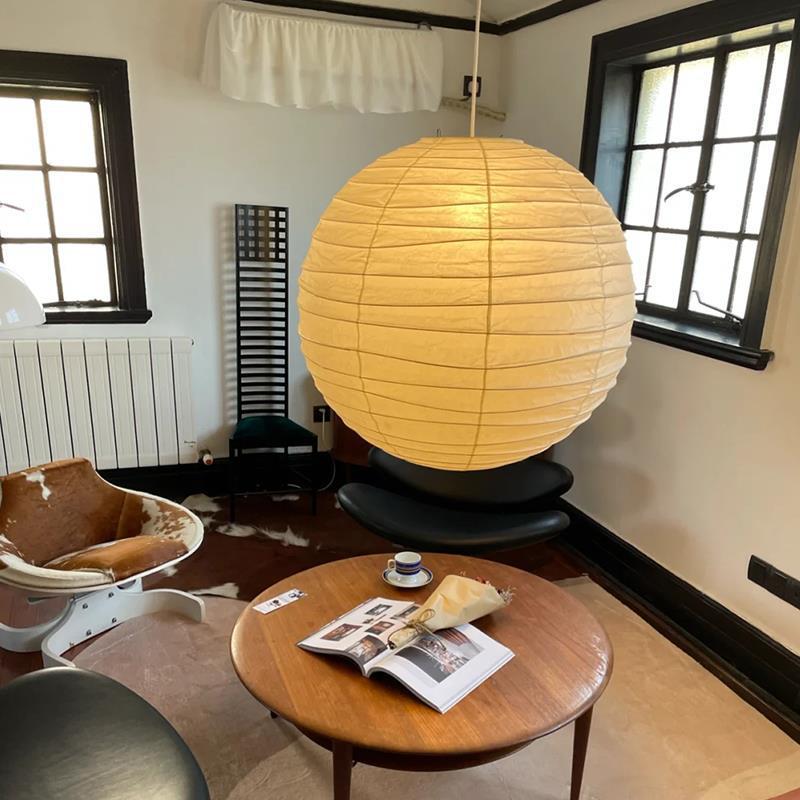 Sphere Paper Pendant Lamp - Modern Round Hanging Light Fixture - Image 8