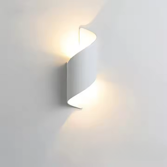 Spiral Metal Wall Light - Modern Sconce - Up Down Lighting - Hallway - Bedroom - Image 1