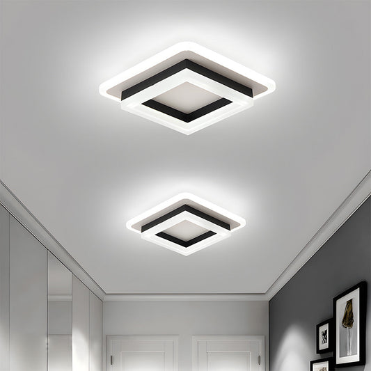 Square LED Ceiling Light - Modern Hallway or Bedroom Flush Mount Fixture - Image 1