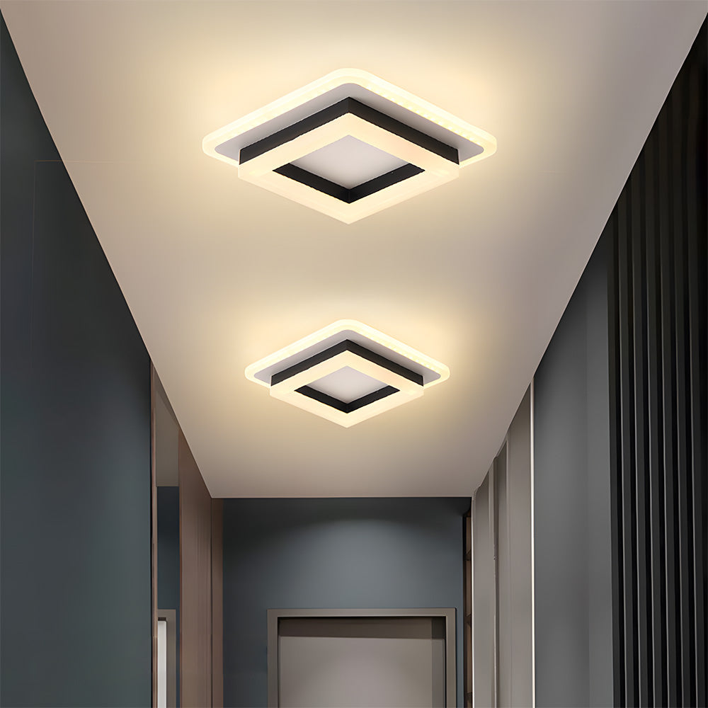 Square LED Ceiling Light - Modern Hallway or Bedroom Flush Mount Fixture - Image 3