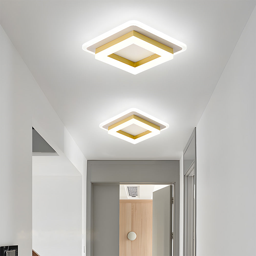 Square LED Ceiling Light - Modern Hallway or Bedroom Flush Mount Fixture - Image 6