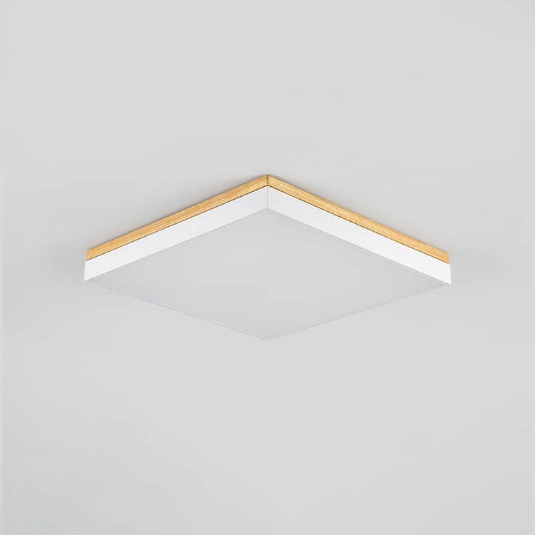 Square Wooden LED Ceiling Light - Modern Flush Mount - Stylish Fixture - Image 5