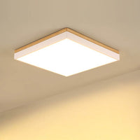 Square Wooden LED Ceiling Light - Modern Flush Mount - Stylish Fixture