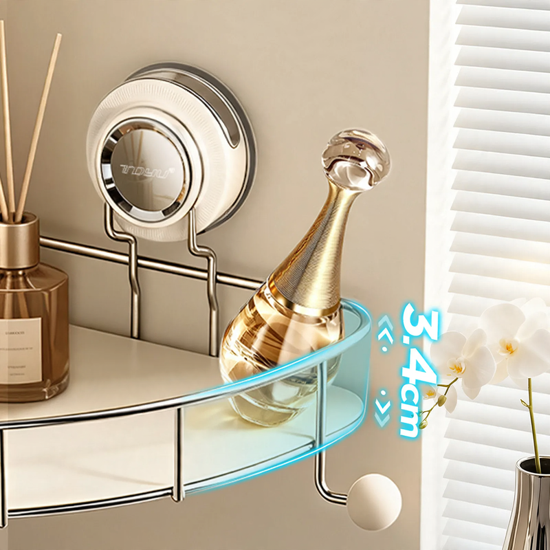 Stainless Steel Bathroom Corner Shelf with Suction Cup
