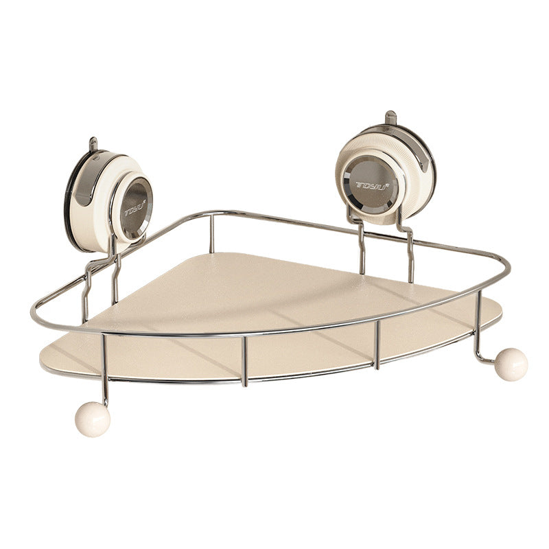 Stainless Steel Bathroom Corner Shelf with Suction Cup