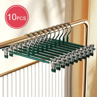 Stainless Steel Hangers with Clips - Adjustable & Non-Slip Space-Saving Hangers for Skirts, Pants & Underwear