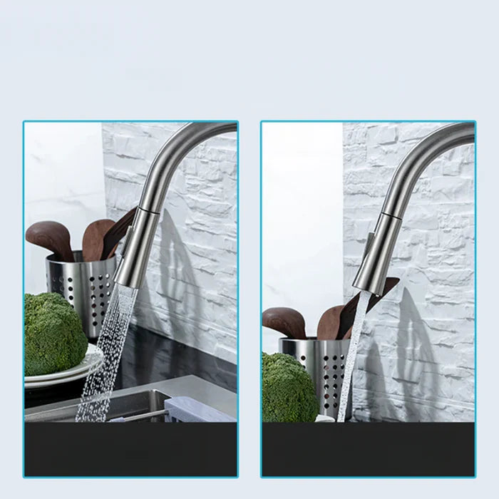 Stainless Steel Kitchen Faucet - Pull-Out Sprayer - Sensor Control - Modern - Image 4