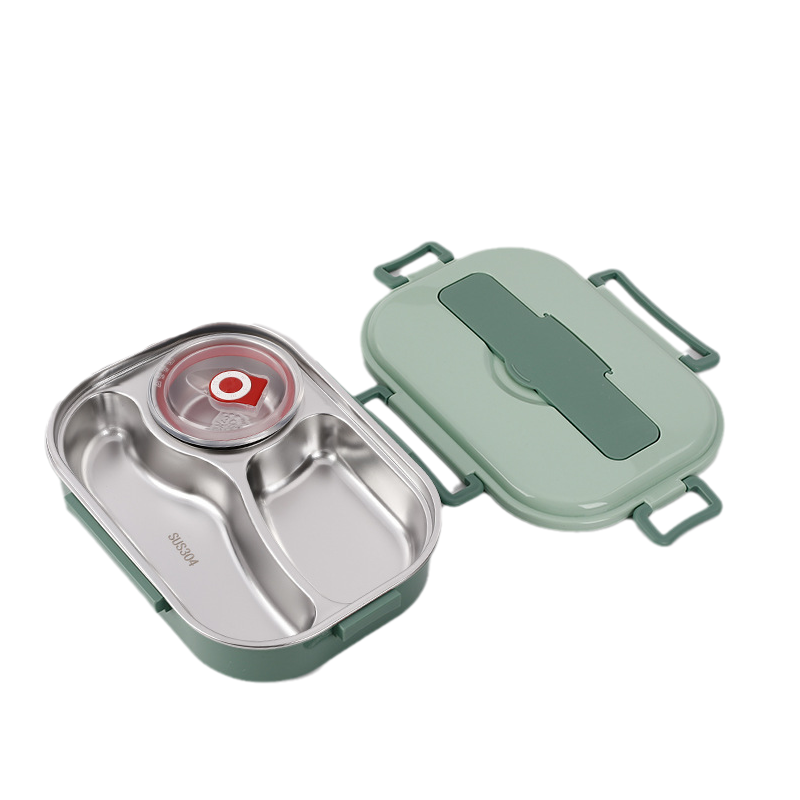 Stainless Steel Thermal Lunch Box – Stainless Steel Interior – 3 or 4 Compartments with Soup Bowl – Wall Clock