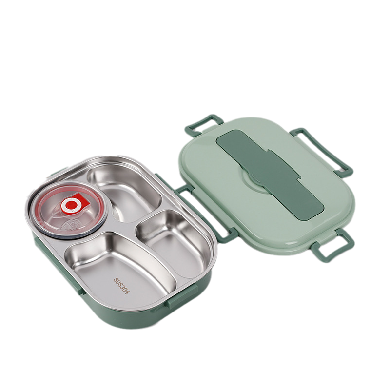 Stainless Steel Thermal Lunch Box – Stainless Steel Interior – 3 or 4 Compartments with Soup Bowl – Wall Clock
