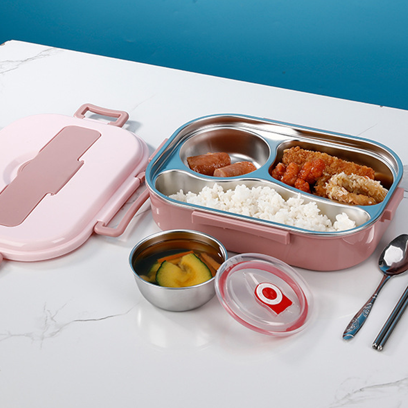 Stainless Steel Thermal Lunch Box – Stainless Steel Interior – 3 or 4 Compartments with Soup Bowl – Wall Clock