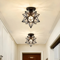 Star Glass Ceiling Light - Modern Geometric Fixture - Stylish Home Lighting