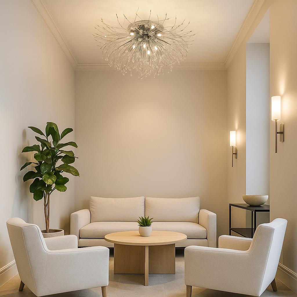 Starburst Ceiling Light - Modern Style Fixture - Elegant Glass Accent Lighting - Image 3