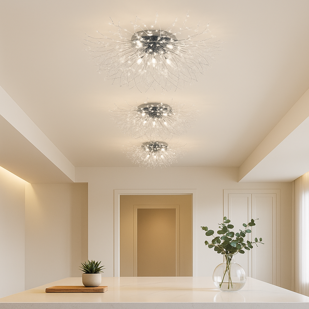 Starburst Ceiling Light - Modern Style Fixture - Elegant Glass Accent Lighting - Image 4