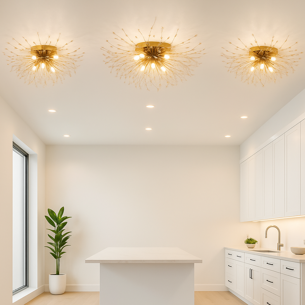 Starburst Ceiling Light - Modern Style Fixture - Elegant Glass Accent Lighting - Image 5