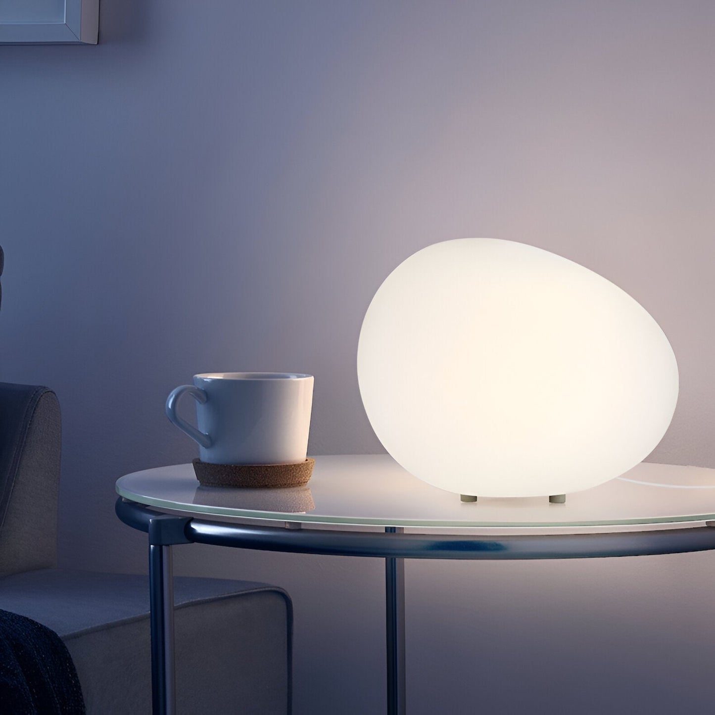 Stone-Shaped LED Table Lamp - Modern Accent Lighting - PE Material - Image 2