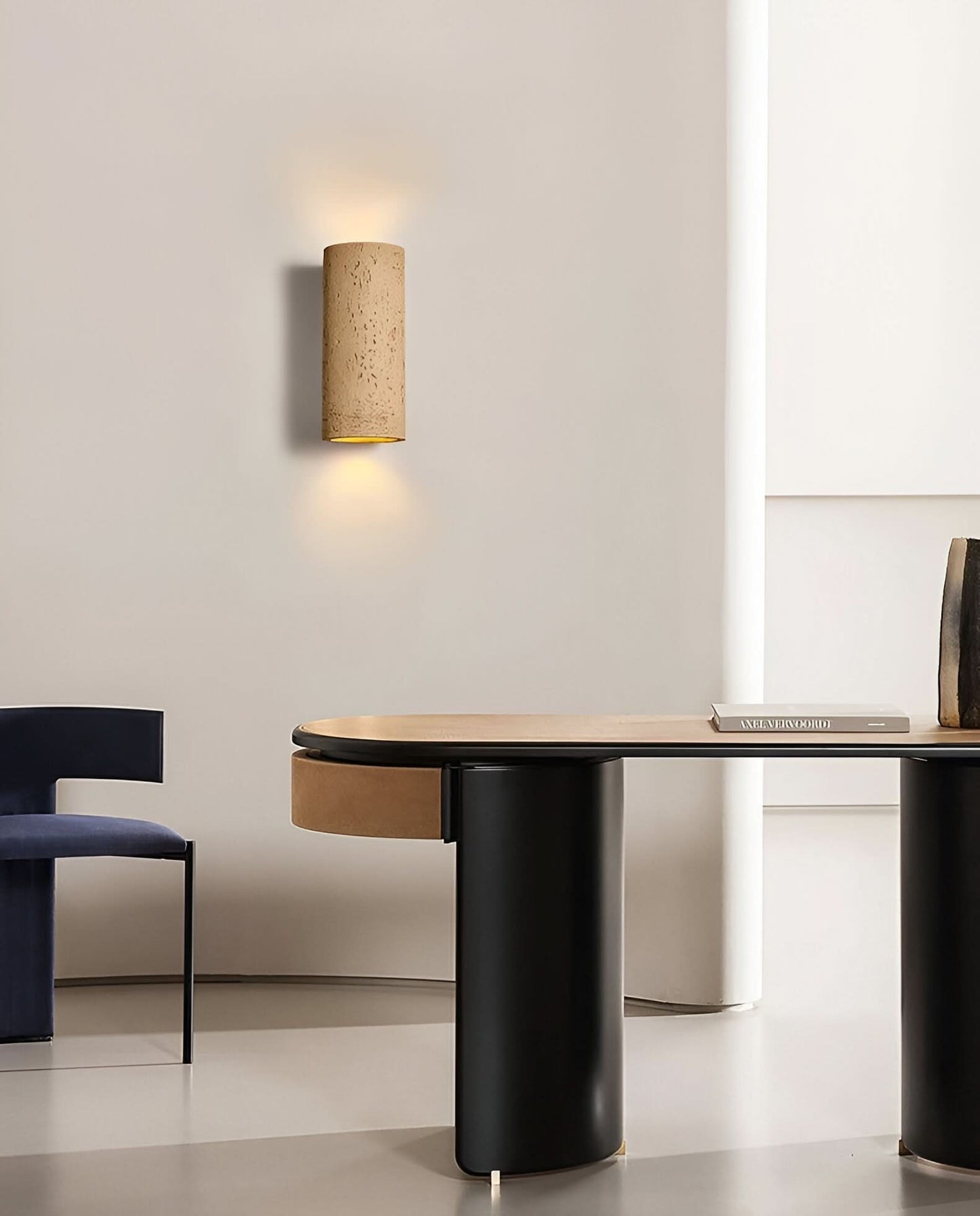 StoneBeam LED Cylinder Wall Light – Set of 2