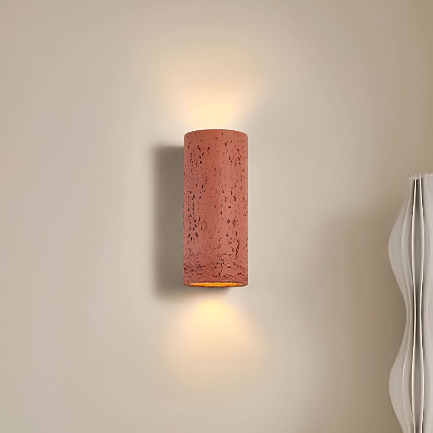 StoneBeam LED Cylinder Wall Light – Set of 2