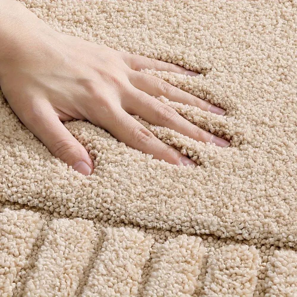 Stylish Flocking Bath Rug - Elegant Stripe Design - Soft Texture Mat - Image 3