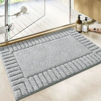 Stylish Flocking Bath Rug - Elegant Stripe Design - Soft Texture Mat