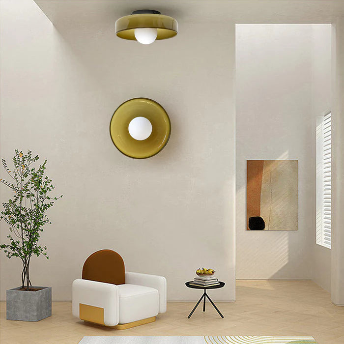 Stylish Glass Ceiling Light - Versatile Metal Frame Fixture - Bedroom & Living Room Lighting - Image 2