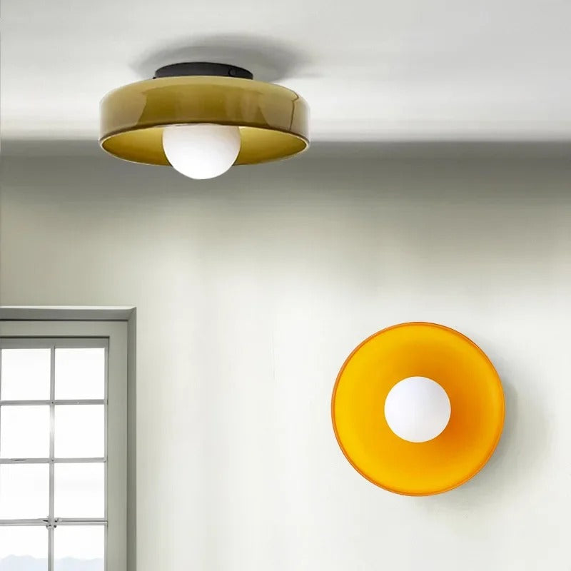 Stylish Glass Ceiling Light - Versatile Metal Frame Fixture - Bedroom & Living Room Lighting - Image 4
