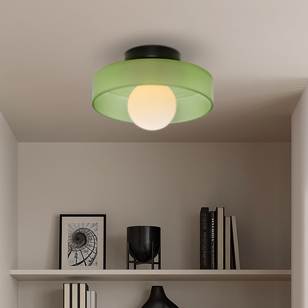 Stylish Glass Ceiling Light - Versatile Metal Frame Fixture - Bedroom & Living Room Lighting - Image 9
