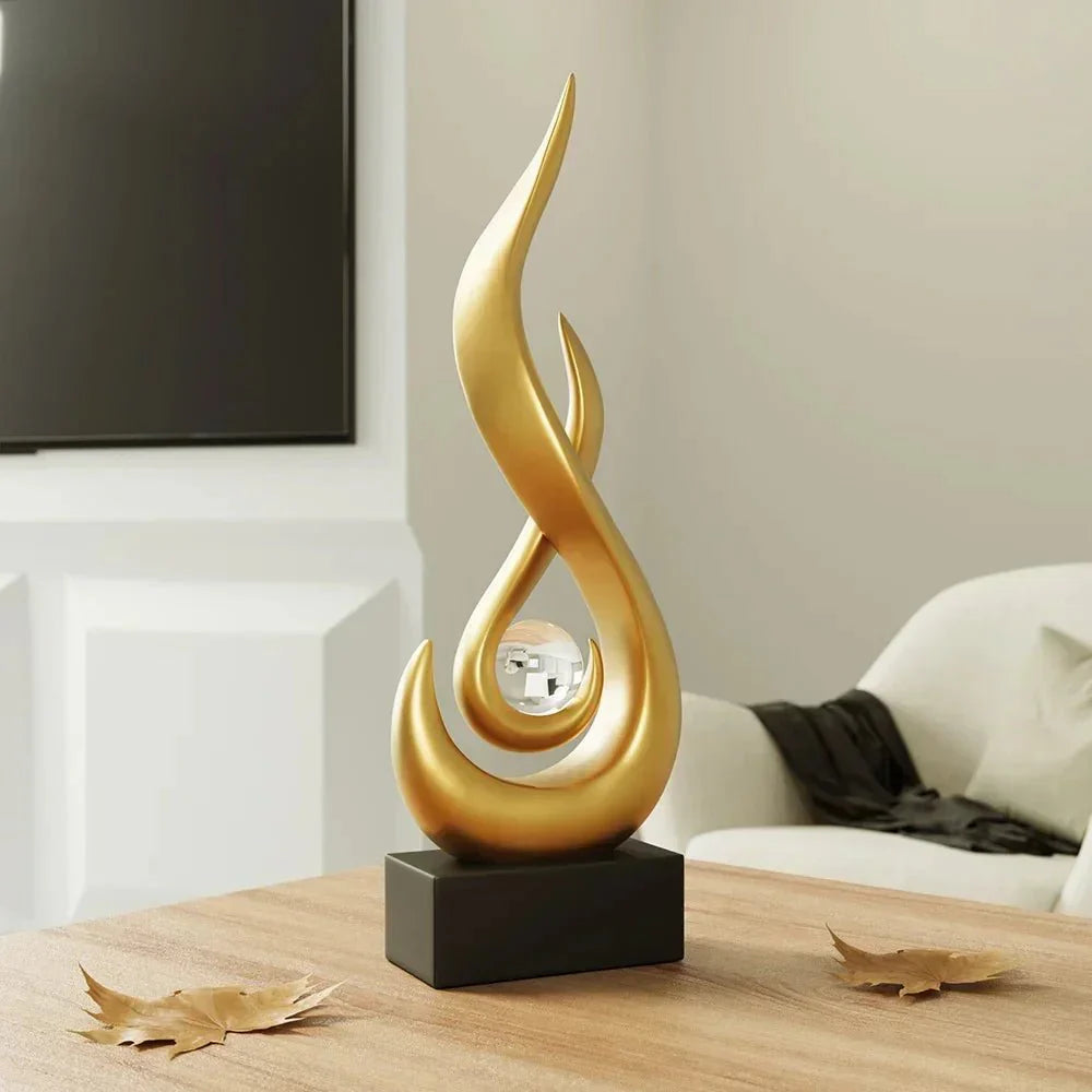 Stylish Sculpture Ornament - Abstract Ceramic Flame Design - Elegant Home Decor - Image 3