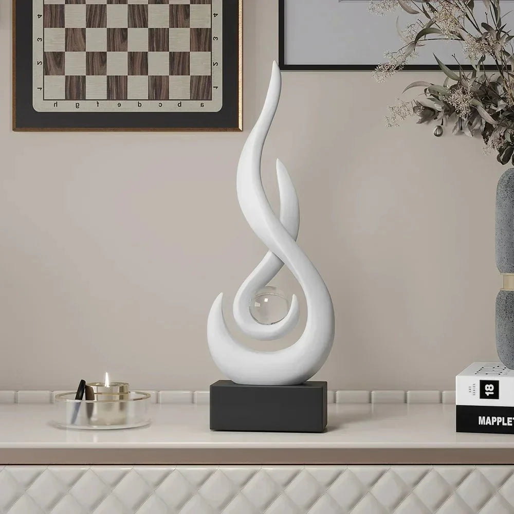 Stylish Sculpture Ornament - Abstract Ceramic Flame Design - Elegant Home Decor - Image 5