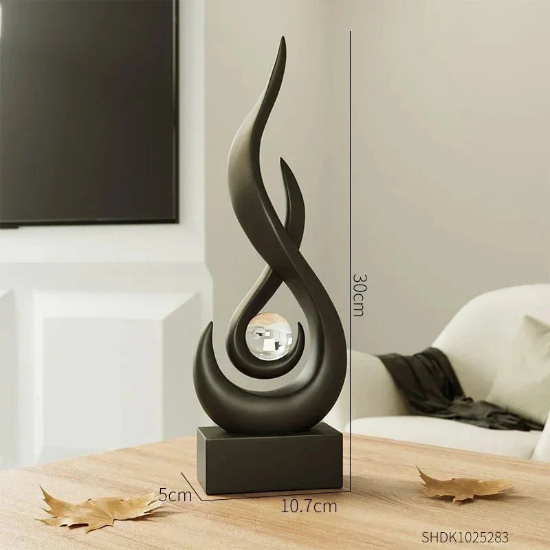 Stylish Sculpture Ornament - Abstract Ceramic Flame Design - Elegant Home Decor - Image 6