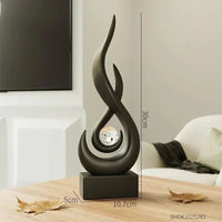 Stylish Sculpture Ornament - Abstract Ceramic Flame Design - Elegant Home Decor
