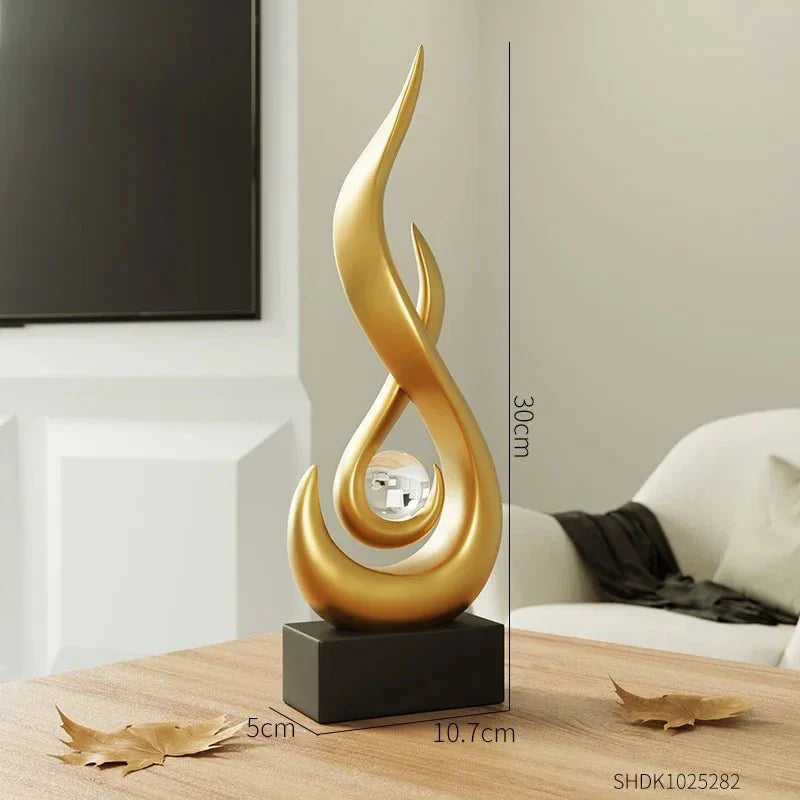 Stylish Sculpture Ornament - Abstract Ceramic Flame Design - Elegant Home Decor - Image 7