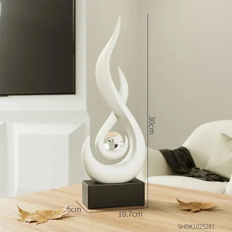 Stylish Sculpture Ornament - Abstract Ceramic Flame Design - Elegant Home Decor - Image 8