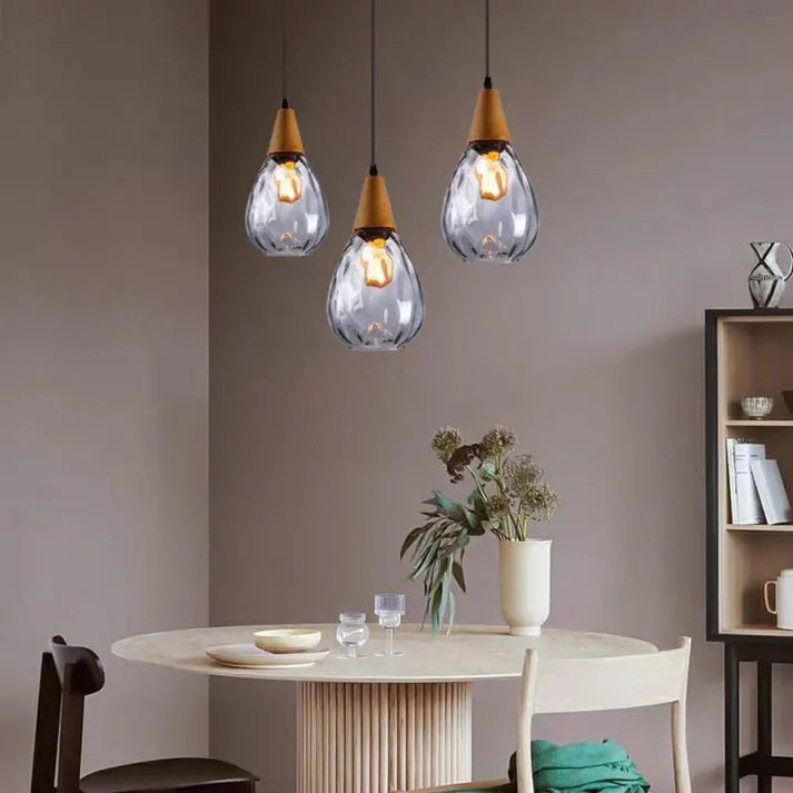 Stylish Teardrop Glass Hanging Pendant Light for Home