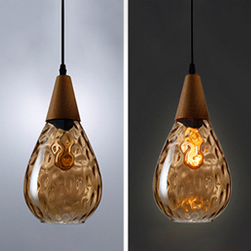 Stylish Teardrop Glass Hanging Pendant Light for Home