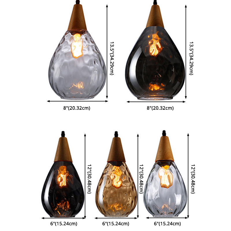Stylish Teardrop Glass Hanging Pendant Light for Home