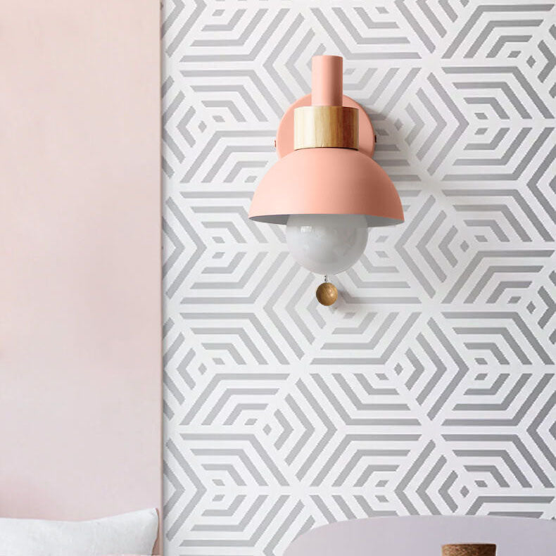 Stylish Wood & Metal Wall Sconce - Globe LED Light - Nordic Design - Image 3