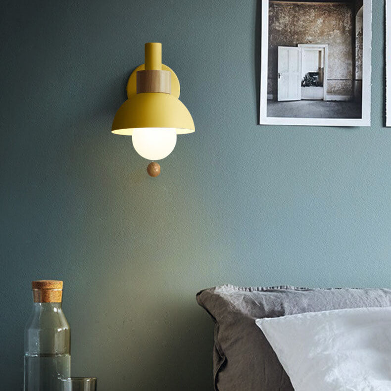 Stylish Wood & Metal Wall Sconce - Globe LED Light - Nordic Design - Image 4