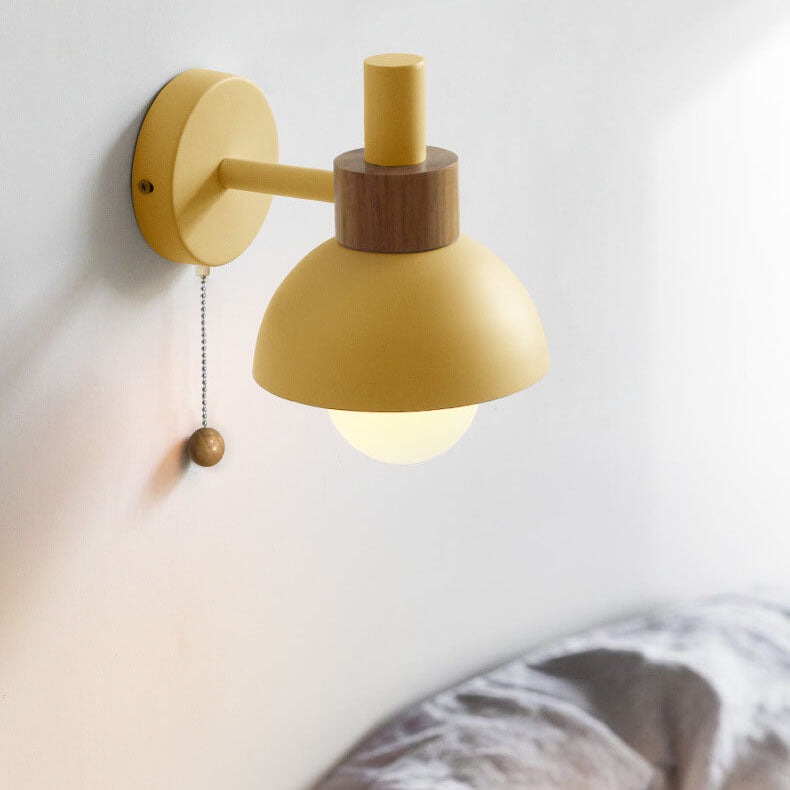 Stylish Wood & Metal Wall Sconce - Globe LED Light - Nordic Design - Image 5