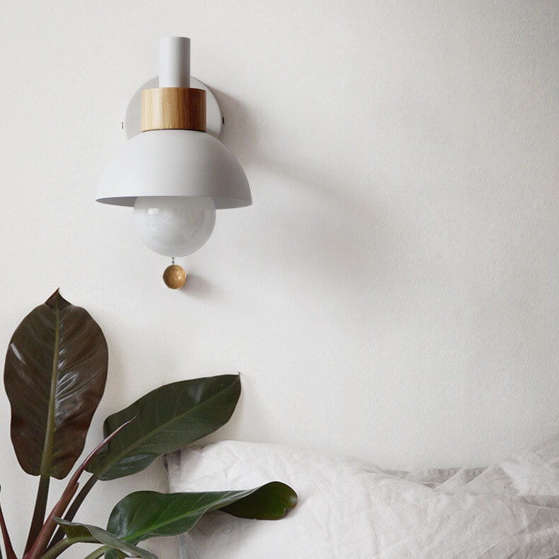 Stylish Wood & Metal Wall Sconce - Globe LED Light - Nordic Design - Image 6