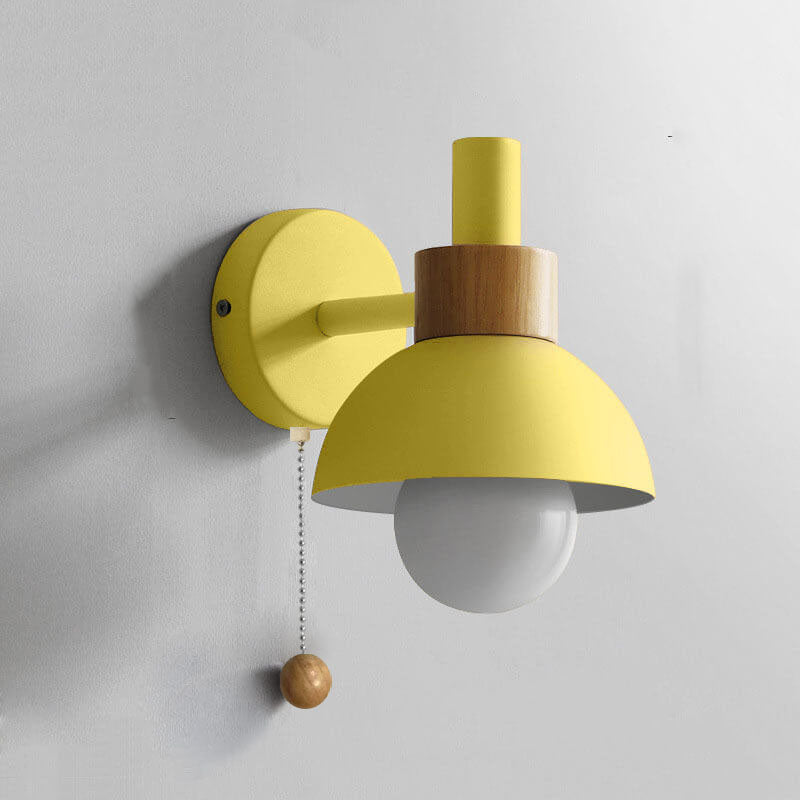 Stylish Wood & Metal Wall Sconce - Globe LED Light - Nordic Design - Image 7