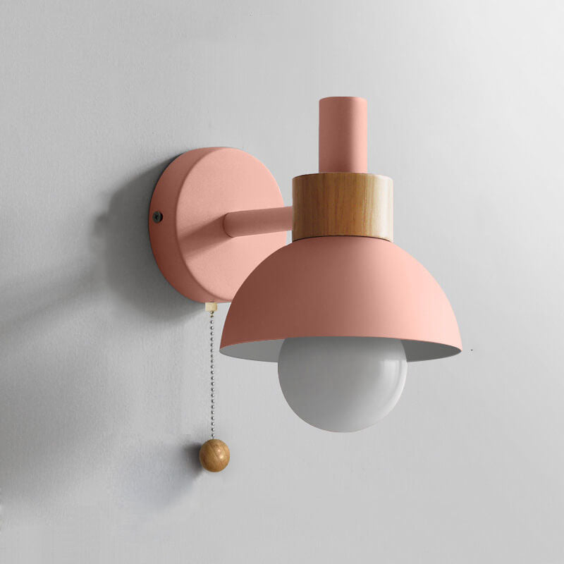 Stylish Wood & Metal Wall Sconce - Globe LED Light - Nordic Design - Image 8