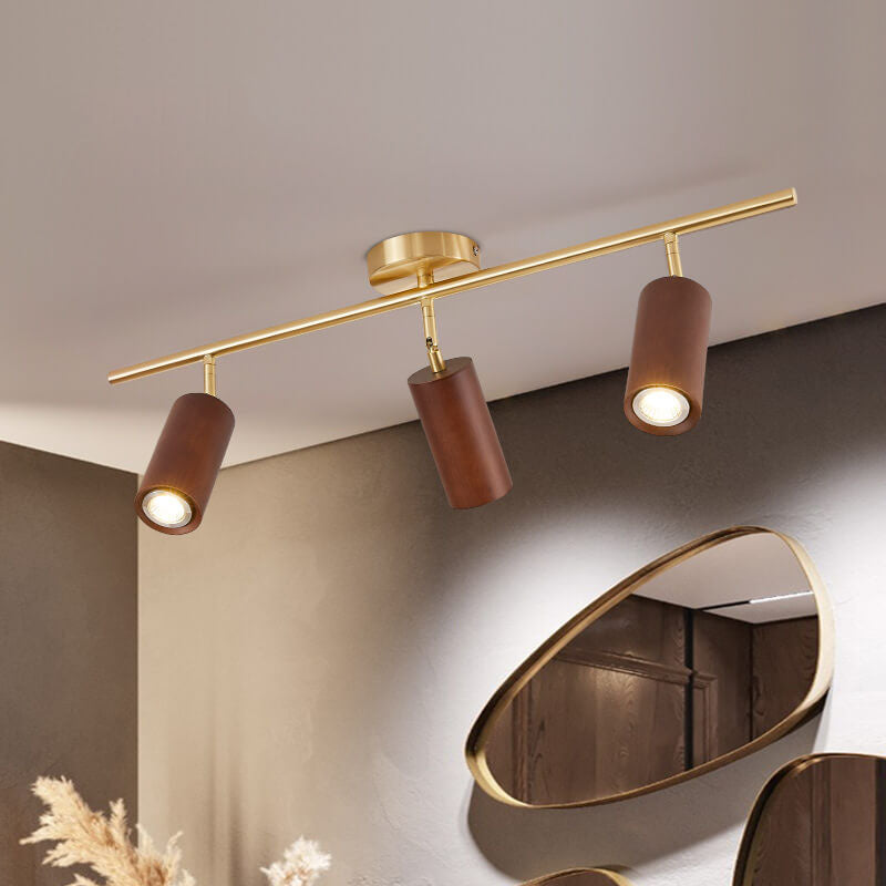 Stylish Wood Spotlight Ceiling Light - Modern LED Semi-Flush Mount Fixture - Image 4