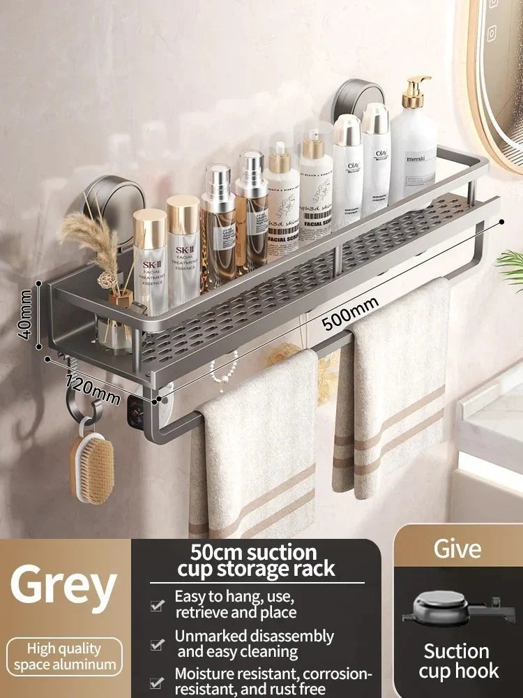 Suction Cup Bathroom Shelf | Drill-Free | Draining Storage Rack | SnapShelv
