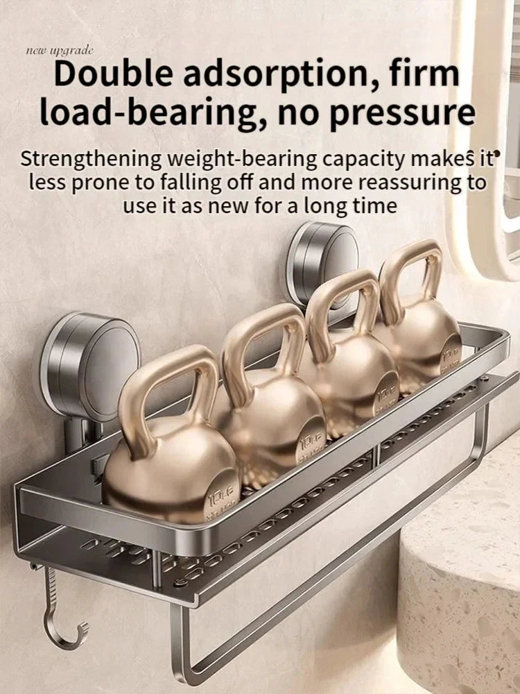 Suction Cup Bathroom Shelf | Drill-Free | Draining Storage Rack | SnapShelv