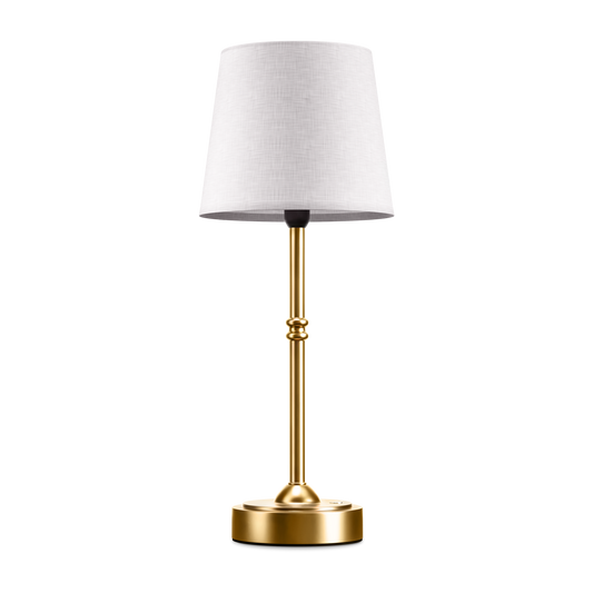 Table Lamp - Stylish Bedside Lamp - Metal & Fabric Shade - Modern Design - Image 1