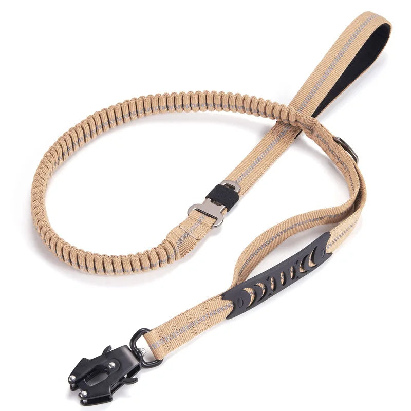 Tactical Heavy Duty K9 Bungee Dog Leash with Dual Handles