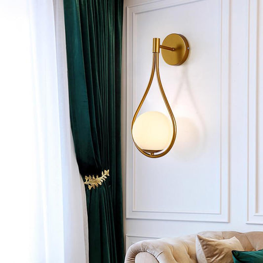 Teardrop Glass Globe Wall Sconce - Modern LED Wall Light Fixture - Stylish Lighting - Image 1