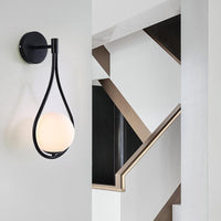 Teardrop Glass Globe Wall Sconce - Modern LED Wall Light Fixture - Stylish Lighting