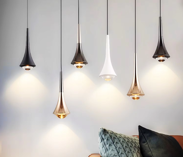 Teardrop Glass Pendant Light - Modern Style - LED 1-Light - Aluminum Accent - Image 3